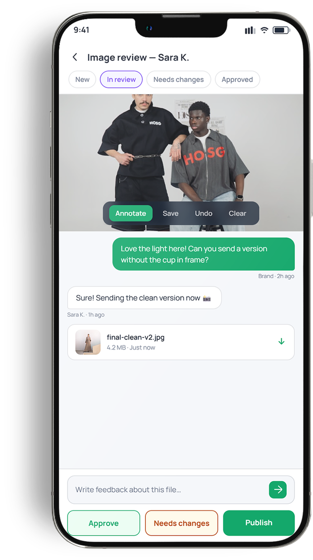 Mobile review and chat